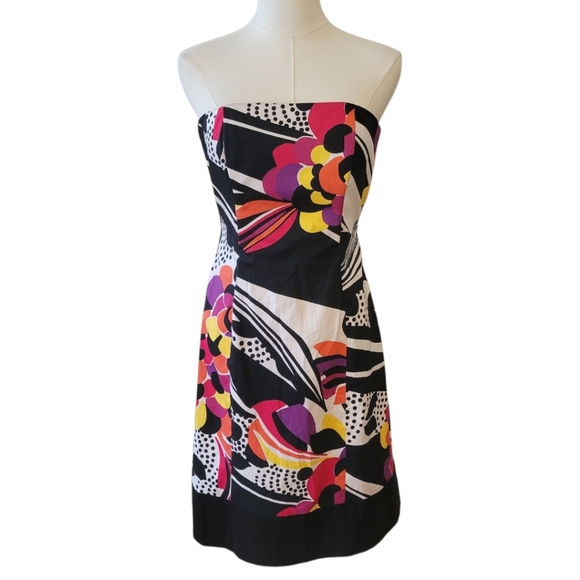 Nine West Strapless Bright Cotton Dress Size 6 - Picture 1 of 6